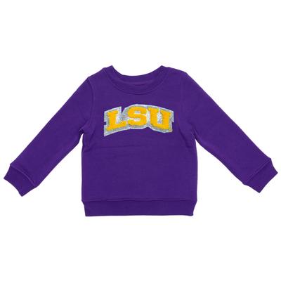 LSU Zoozatz Toddler Glitter Arch Fleece Crew