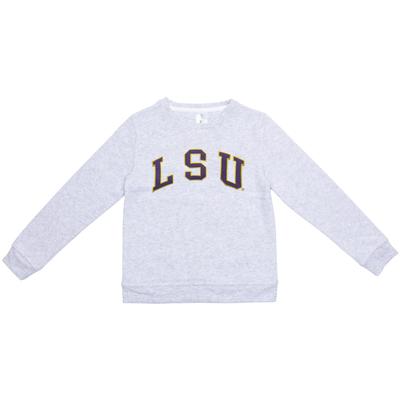 LSU Zoozatz YOUTH Faux Suede Fleece Crew