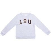  Lsu Zoozatz Youth Faux Suede Fleece Crew