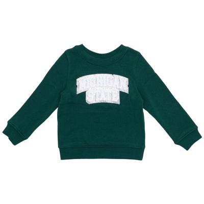 Michigan State Zoozatz Toddler Glitter Arch Fleece Crew