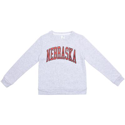 Nebraska Zoozatz YOUTH Faux Suede Fleece Crew