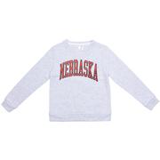  Nebraska Zoozatz Youth Faux Suede Fleece Crew