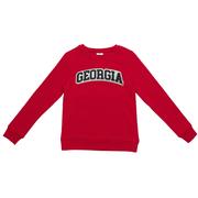  Georgia Zoozatz Youth Glitter Arch Fleece Crew