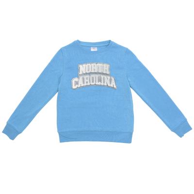 UNC Zoozatz YOUTH Glitter Arch Fleece Crew