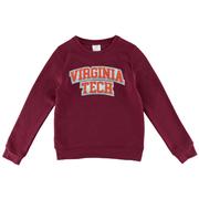  Virginia Tech Zoozatz Youth Glitter Arch Fleece Crew