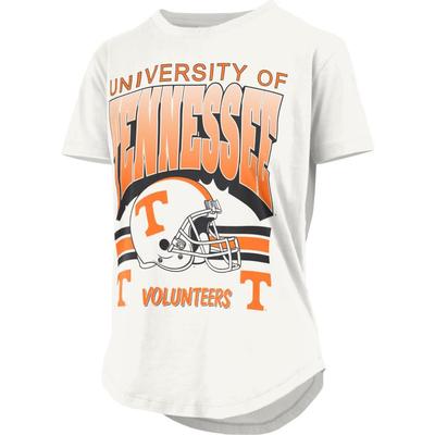 Tennessee Pressbox Women's Sheffield Rounded Bottom Top WHITE