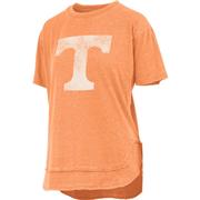  Tennessee Pressbox Women's Distressed Logo Vintage Poncho Tee