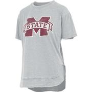  Mississippi State Pressbox Women's Distressed Logo Vintage Poncho Tee