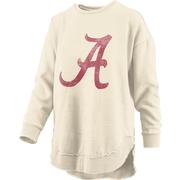  Alabama Pressbox Women's Distressed Logo Vintage Wash Poncho