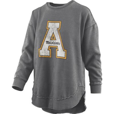 App State Pressbox Women's Distressed Logo Vintage Wash Poncho