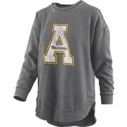  App State Pressbox Women's Distressed Logo Vintage Wash Poncho