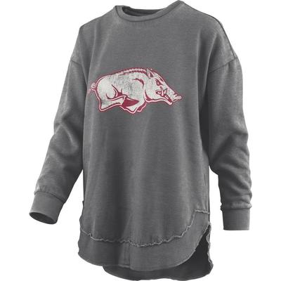 Arkansas Pressbox Women's Distressed Logo Vintage Wash Poncho