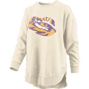  Lsu Pressbox Women's Distressed Logo Vintage Wash Poncho