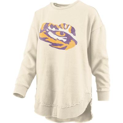 LSU Pressbox Women's Distressed Logo Vintage Wash Poncho