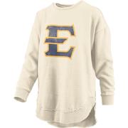  Etsu Pressbox Women's Distressed Logo Vintage Wash Poncho