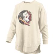  Florida State Pressbox Women's Distressed Logo Vintage Wash Poncho