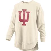  Indiana Pressbox Women's Distressed Logo Vintage Wash Poncho