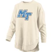  Mtsu Pressbox Women's Distressed Logo Vintage Wash Poncho