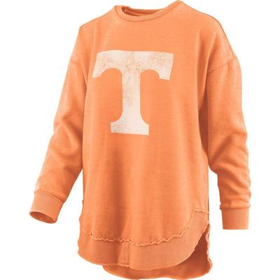 Tennessee Pressbox Women's Distressed Logo Vintage Wash Poncho LIGHT_ORANGE