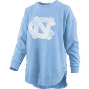  Unc Pressbox Women's Distressed Logo Vintage Wash Poncho