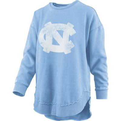 UNC Pressbox Women's Distressed Logo Vintage Wash Poncho