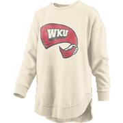  Western Kentucky Pressbox Women's Distressed Logo Vintage Wash Poncho