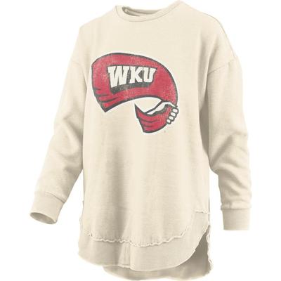 Western Kentucky Pressbox Women's Distressed Logo Vintage Wash Poncho