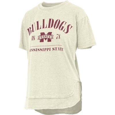 Mississippi State Pressbox Women's Hangleton Vintage Poncho Tee IVORY