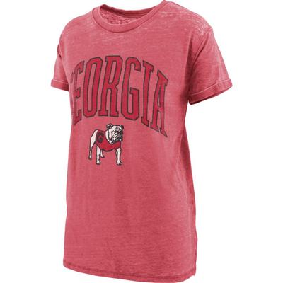 Georgia Pressbox Women's New Zealand Vintage Boyfriend Tee RED