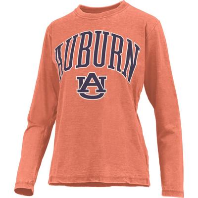 Auburn Pressbox Women's New Zealand Vintage Wash Long Sleeve Tee ORANGE