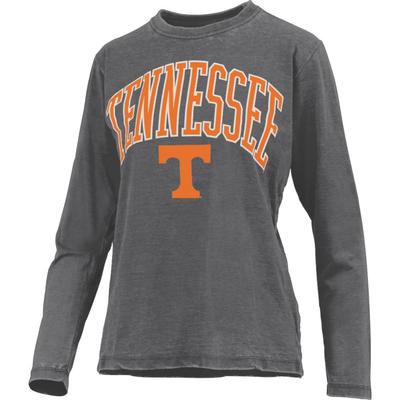 Tennessee Pressbox Women's New Zealand Vintage Wash Long Sleeve Tee BLACK