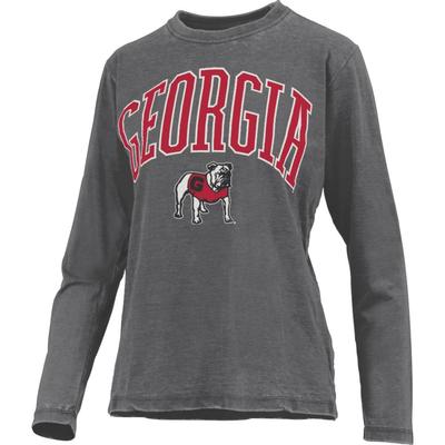 Georgia Pressbox Women's New Zealand Vintage Wash Long Sleeve Tee BLACK