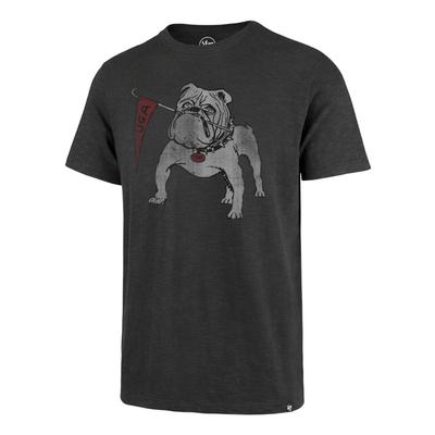 Georgia 47 Brand Vintage Bulldog with Flag Scrum Tee