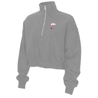 Arkansas Nike Women's Phoenix Fleece Crop 1/4 Zip