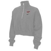  Virginia Tech Nike Women's Phoenix Fleece Crop 1/4 Zip