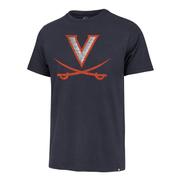  Virginia V Sabre Distressed Franklin Tee