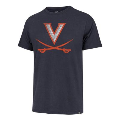 Virginia V Sabre Distressed Franklin Tee