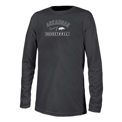 Arkansas Nike YOUTH Dri-Fit Legend Basketball Long Sleeve Tee