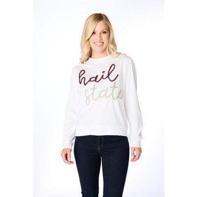 Mississippi State Stewart Simmons The Glitter Script Long Sleeve Sweater