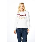  Florida State Stewart Simmons The Glitter Script Long Sleeve Sweater