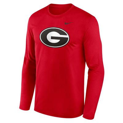 Georgia Nike Legend Primary Logo Long Sleeve Tee RED