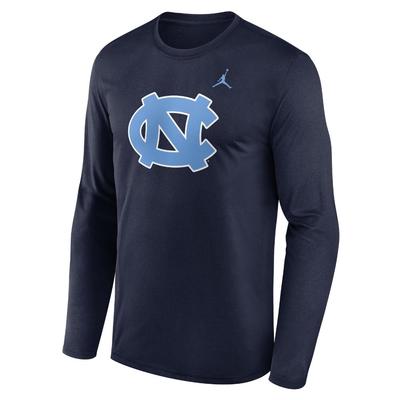 UNC Jordan Brand Legend Primary Logo Long Sleeve Tee COLL_NAVY