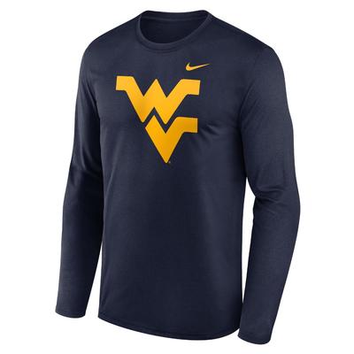 West Virginia Nike Legend Primary Logo Long Sleeve Tee COLL_NAVY