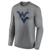  West Virginia Nike Legend Primary Logo Long Sleeve Tee