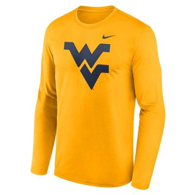 West Virginia Nike Legend Primary Logo Long Sleeve Tee UNIV_GOLD