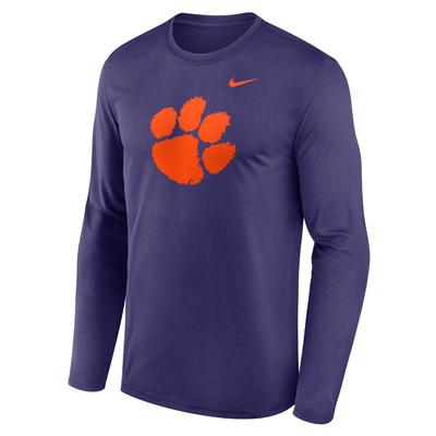 Clemson Nike Legend Primary Logo Long Sleeve Tee NEW_ORCHID