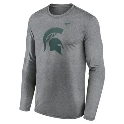 Michigan State Nike Legend Primary Logo Long Sleeve Tee DK_GREY_HTHR