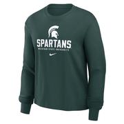  Michigan State Nike Women's Cotton Boxy Long Sleeve Tee