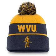  West Virginia Nike Primetime Peak Pom Beanie