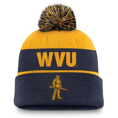 West Virginia Nike Primetime Peak Pom Beanie